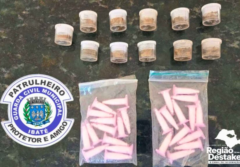 Guarda apreende drogas em terreno no Jardim Icaraí, em Ibaté
